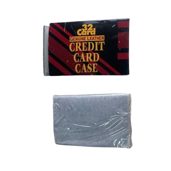 SEALED!!!!! 32 Card Genuine Leather Brown Credit Card Case Brand New - Picture 2 of 3